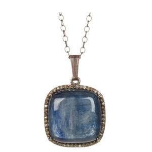 NWT ADORNIA Zora Kyanite & Champagne Diamond Necklace